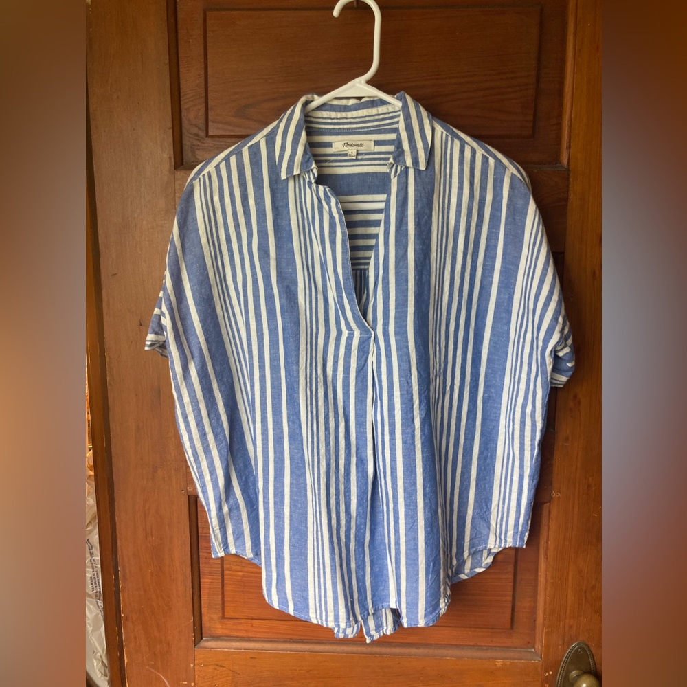 MADEWELL Courier Button-Back Shirt NWOT Small